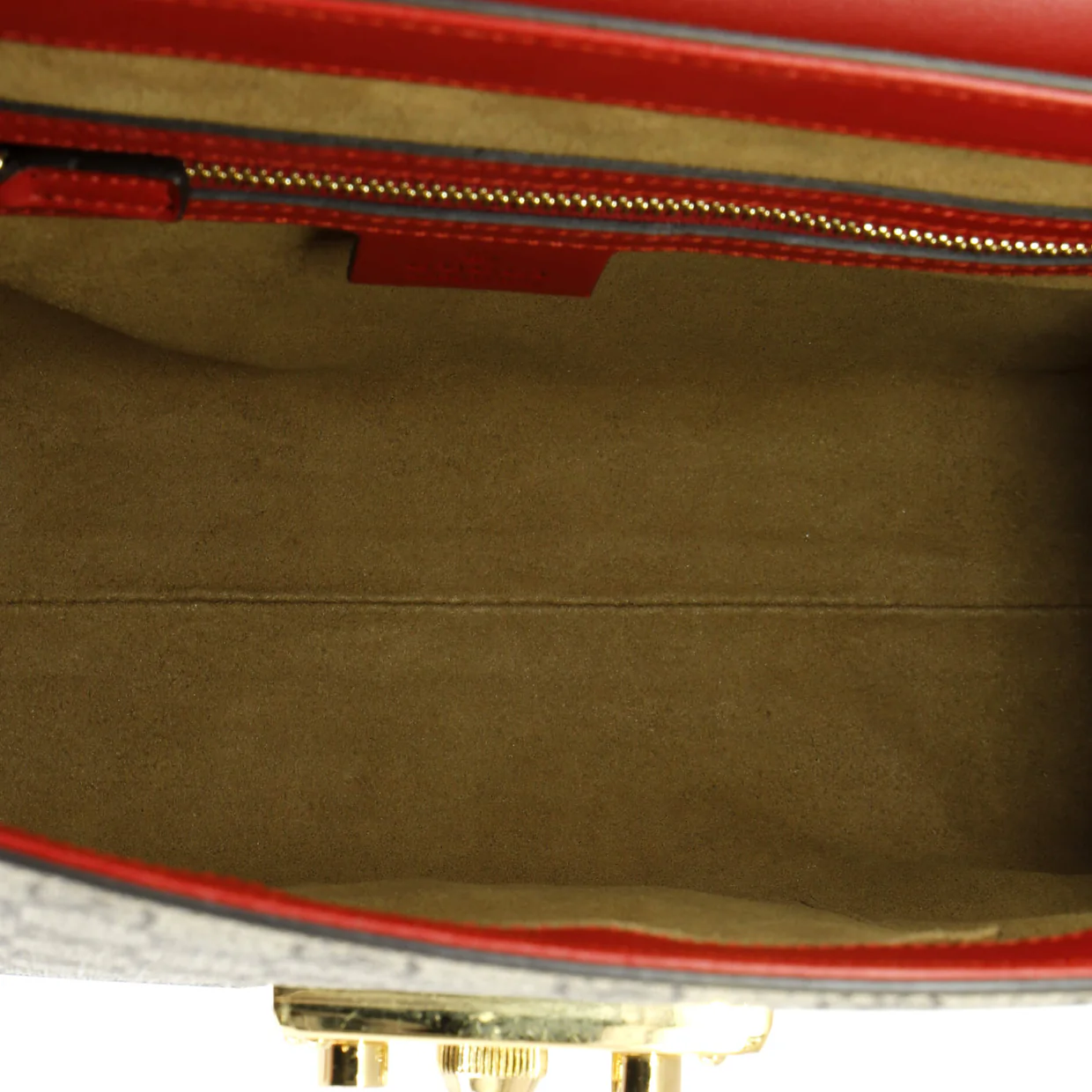 Padlock Top Handle Bag GG Coated Canvas and Leather Small - Deep Luxury