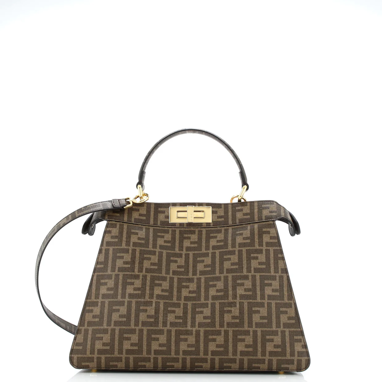 Antonio Lopez Peekaboo ISeeU Bag Zucca Coated Canvas with Printed Leather Inlay Medium - Deep Luxury
