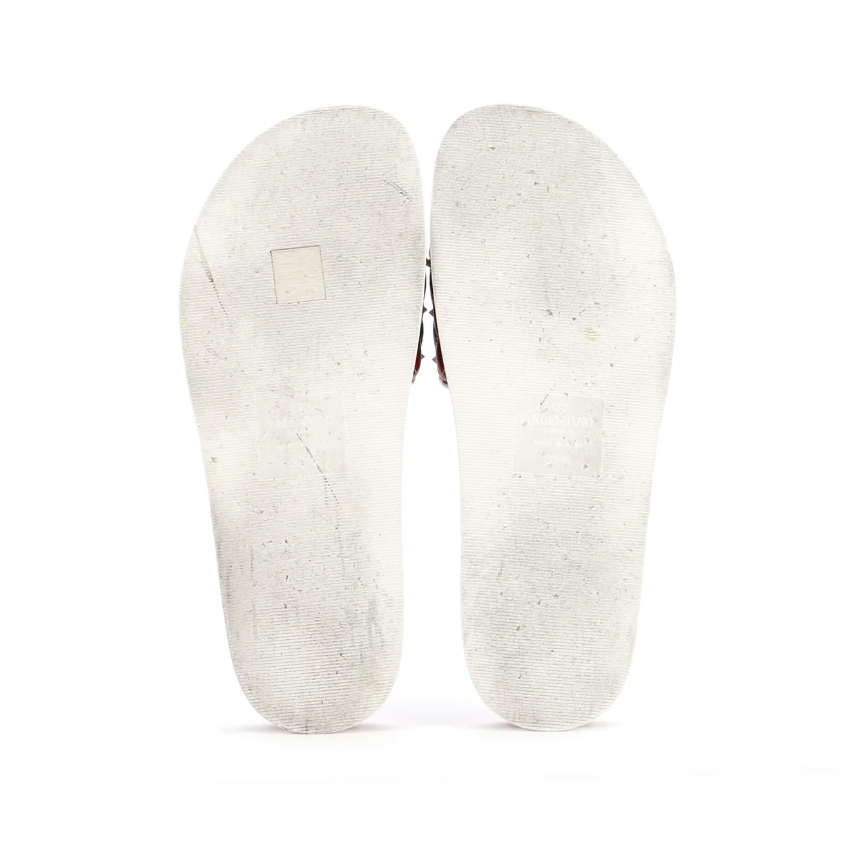 Women's Rockstud Slide Flat Sandals Leather - Deep Luxury