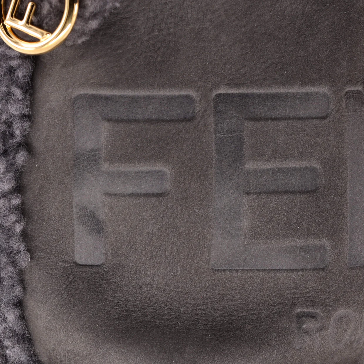 Logo Mon Tresor Bucket Bag Shearling with Nubuck Mini - Deep Luxury