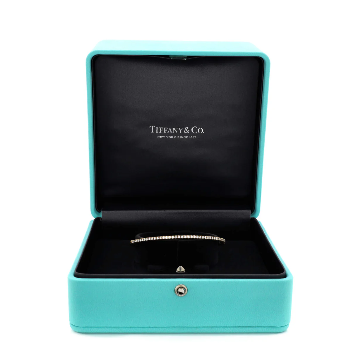 Metro Hinged Bangle Bracelet 18K Yellow Gold and Diamonds - Deep Luxury