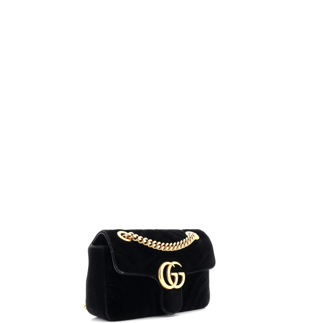 GG Marmont Flap Bag Matelasse Velvet Mini - Deep Luxury