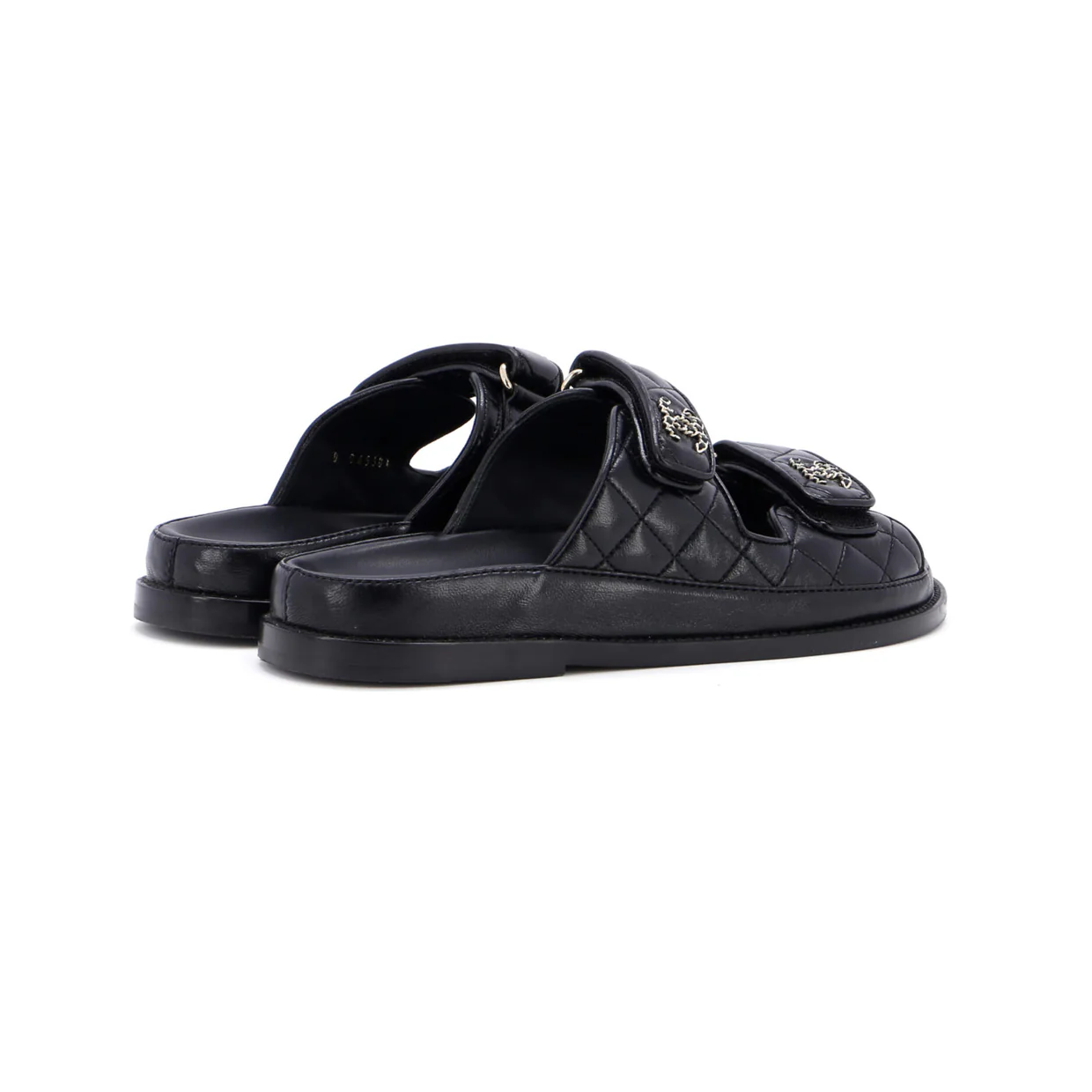 Women's Velcro Open Back Dad Sandals Quilted Leather - Deep Luxury