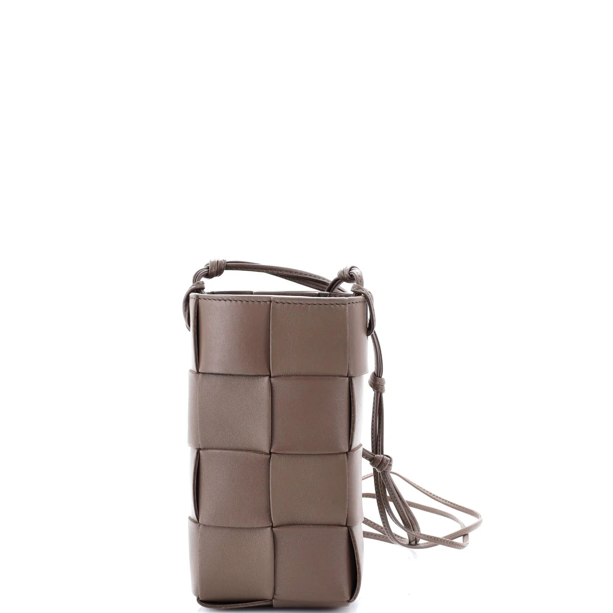 Cassette Phone Holder Crossbody Bag Maxi Intrecciato Leather Mini - Deep Luxury