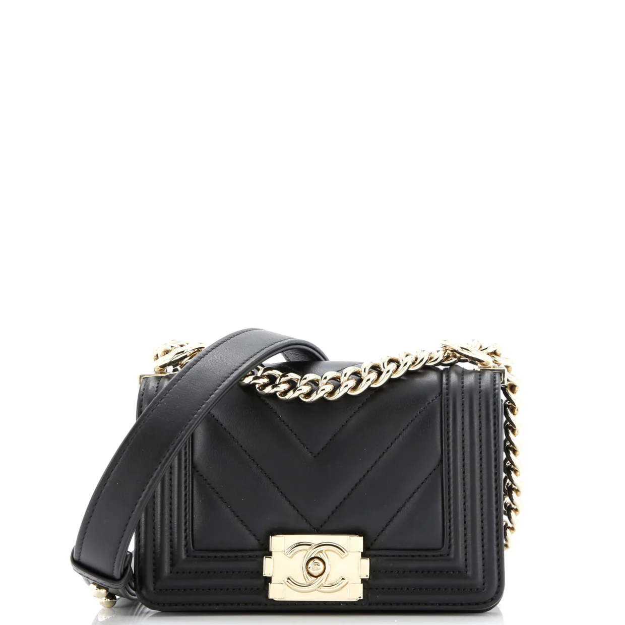 Boy Flap Bag Chevron Lambskin Mini - Deep Luxury