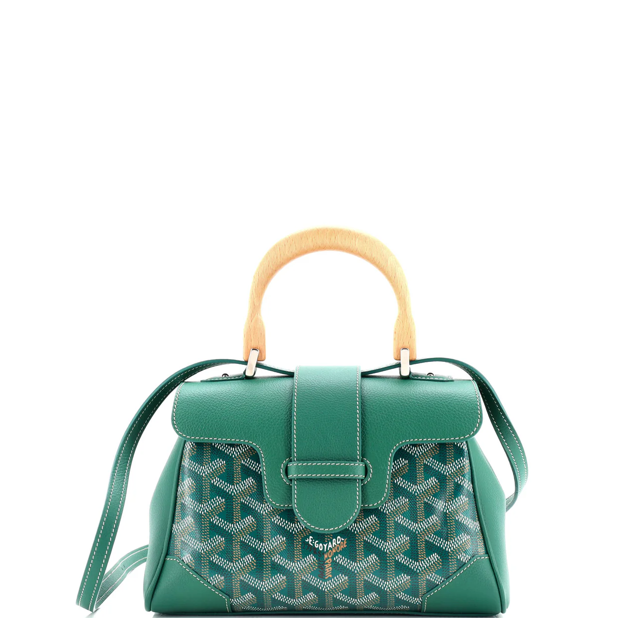 Saigon Top Handle Bag Coated Canvas with Leather Mini - Deep Luxury