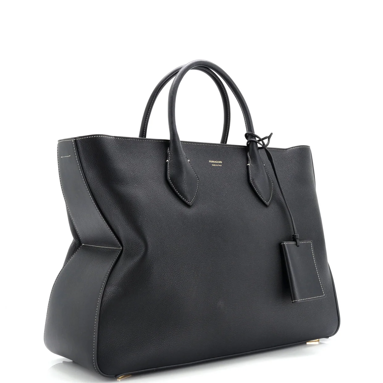 Fold Side Star Tote Leather Large - Deep Luxury