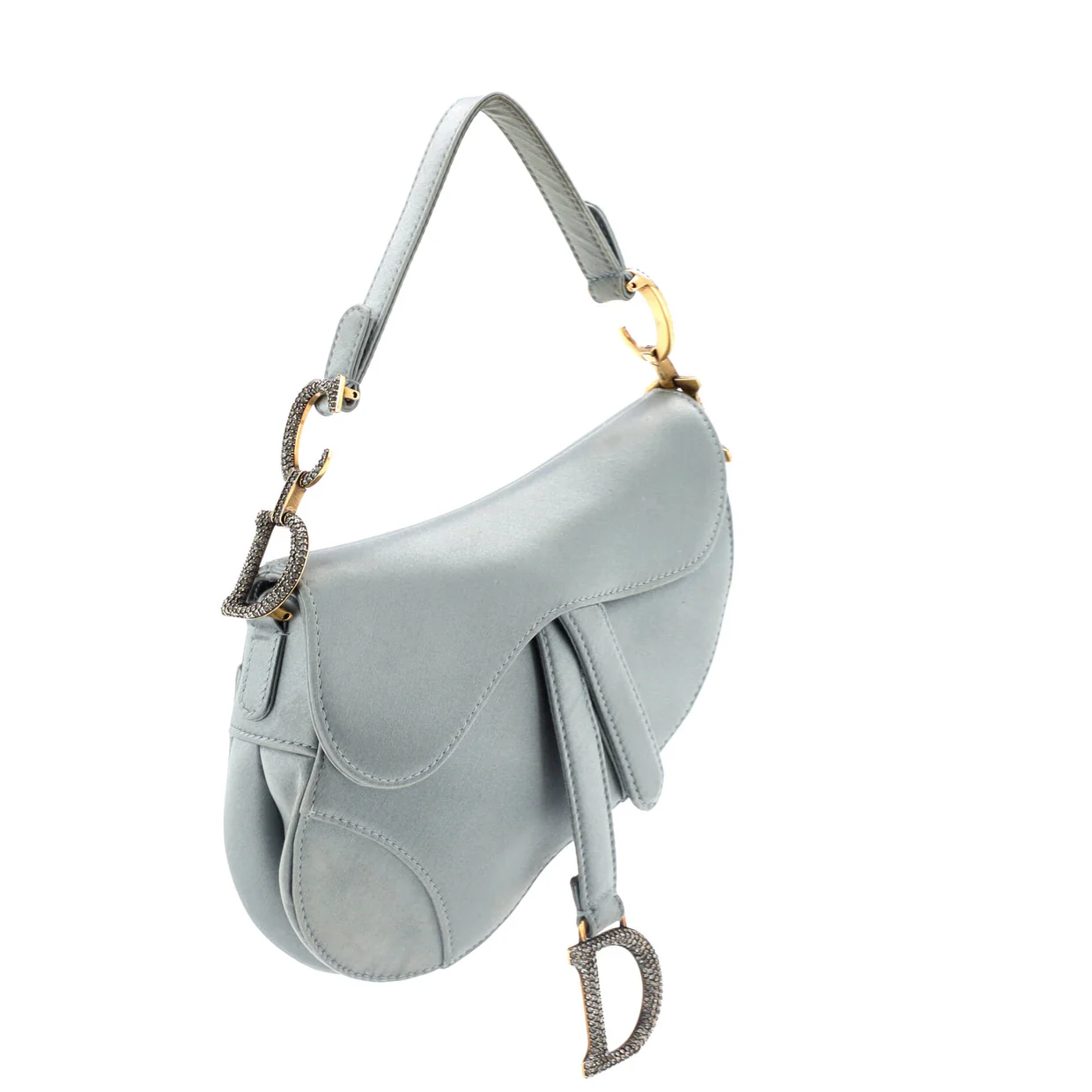 Saddle Handbag Satin with Crystals Mini - Deep Luxury