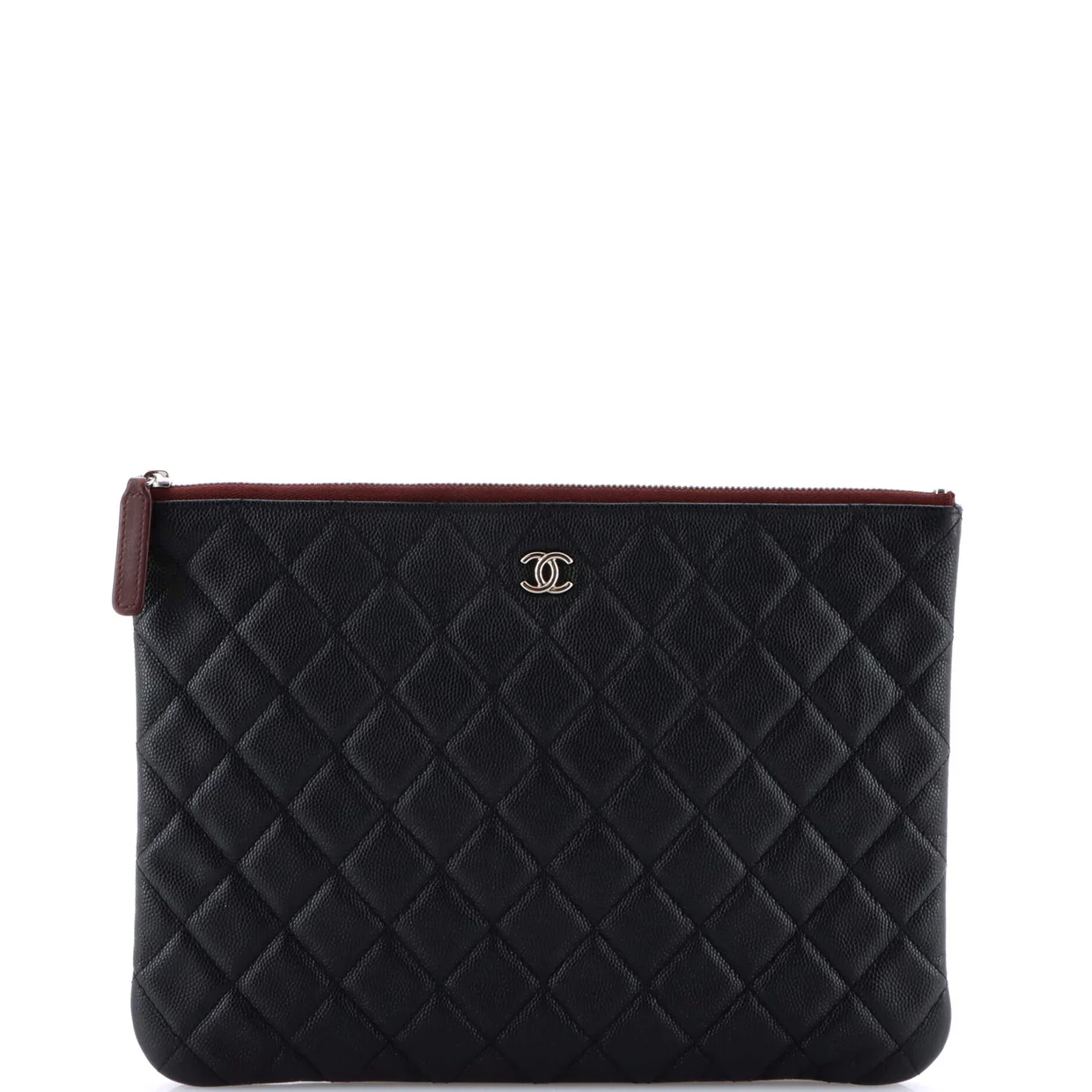 O Case Clutch Quilted Caviar Medium - Deep Luxury