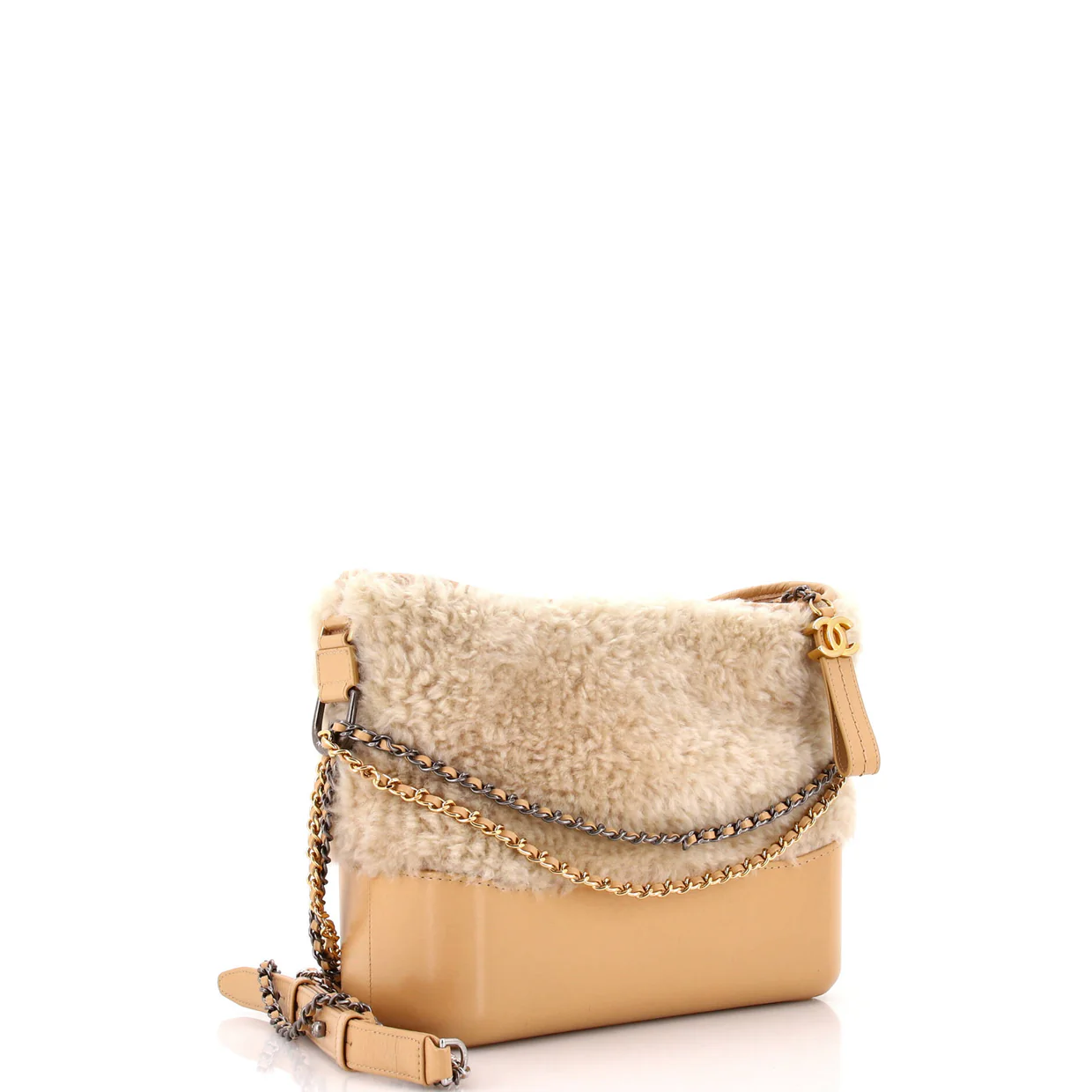 Gabrielle Hobo Shearling and Leather Medium - Deep Luxury