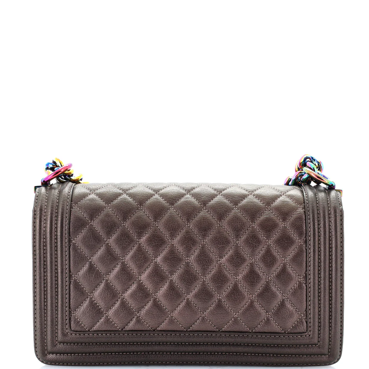 Boy Flap Bag Quilted Iridescent Goatskin Old Medium - Deep Luxury