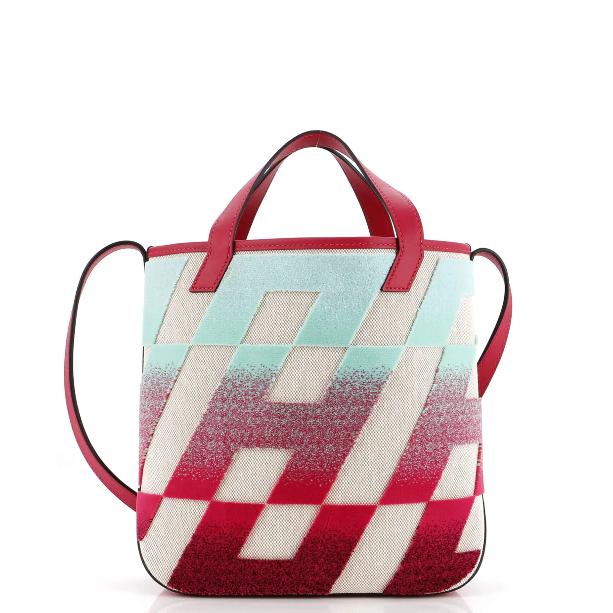 Cabas H en Biais Tote Tufted Motif Canvas with Leather 27 - Deep Luxury