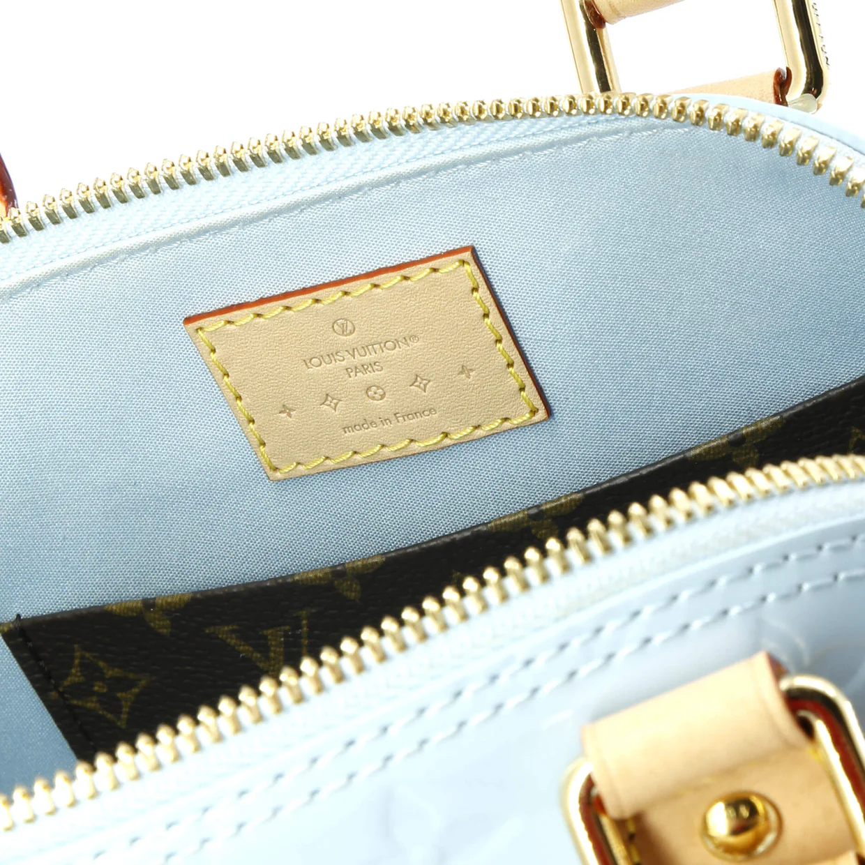 Alma Charm Chain Handbag Monogram Vernis BB - Deep Luxury