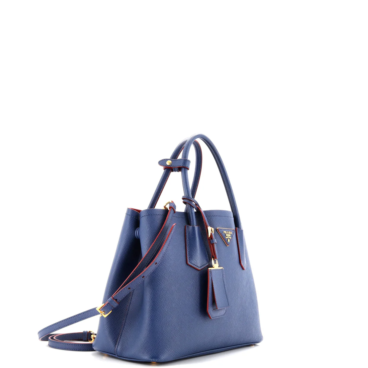 Cuir Double Tote Saffiano Leather Small - Deep Luxury