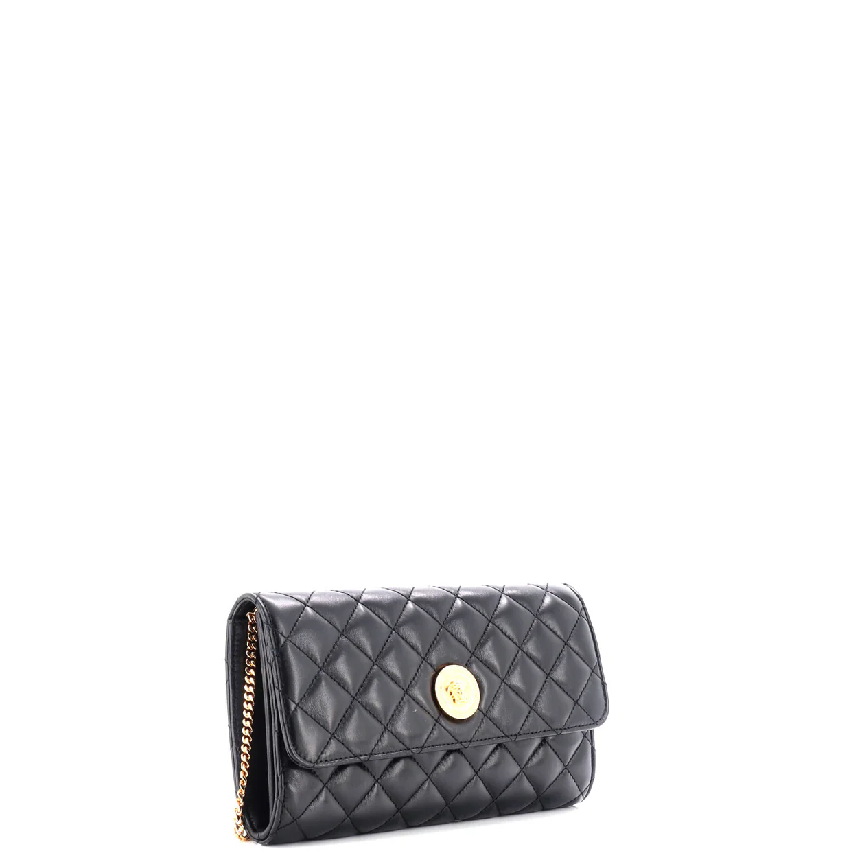 Icon Wallet on Chain Quilted Leather - Deep Luxury