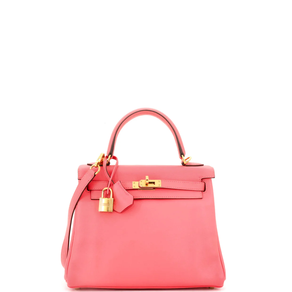 Kelly Handbag Rose Azalée Swift with Gold Hardware 25 - Deep Luxury