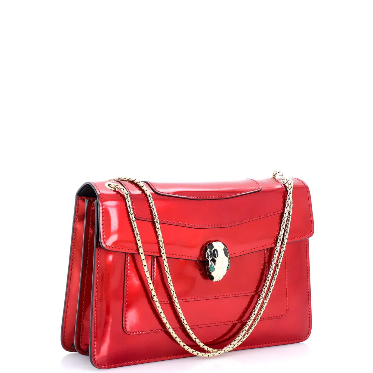 Serpenti Forever Shoulder Bag Metallic Leather Medium - Deep Luxury