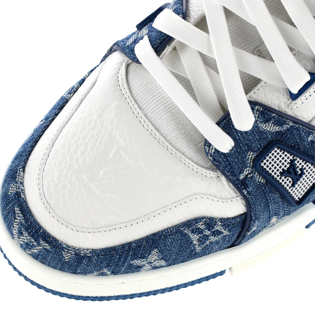 Men's LV Trainer Sneakers Monogram Empreinte Leather and Monogram Denim - Deep Luxury