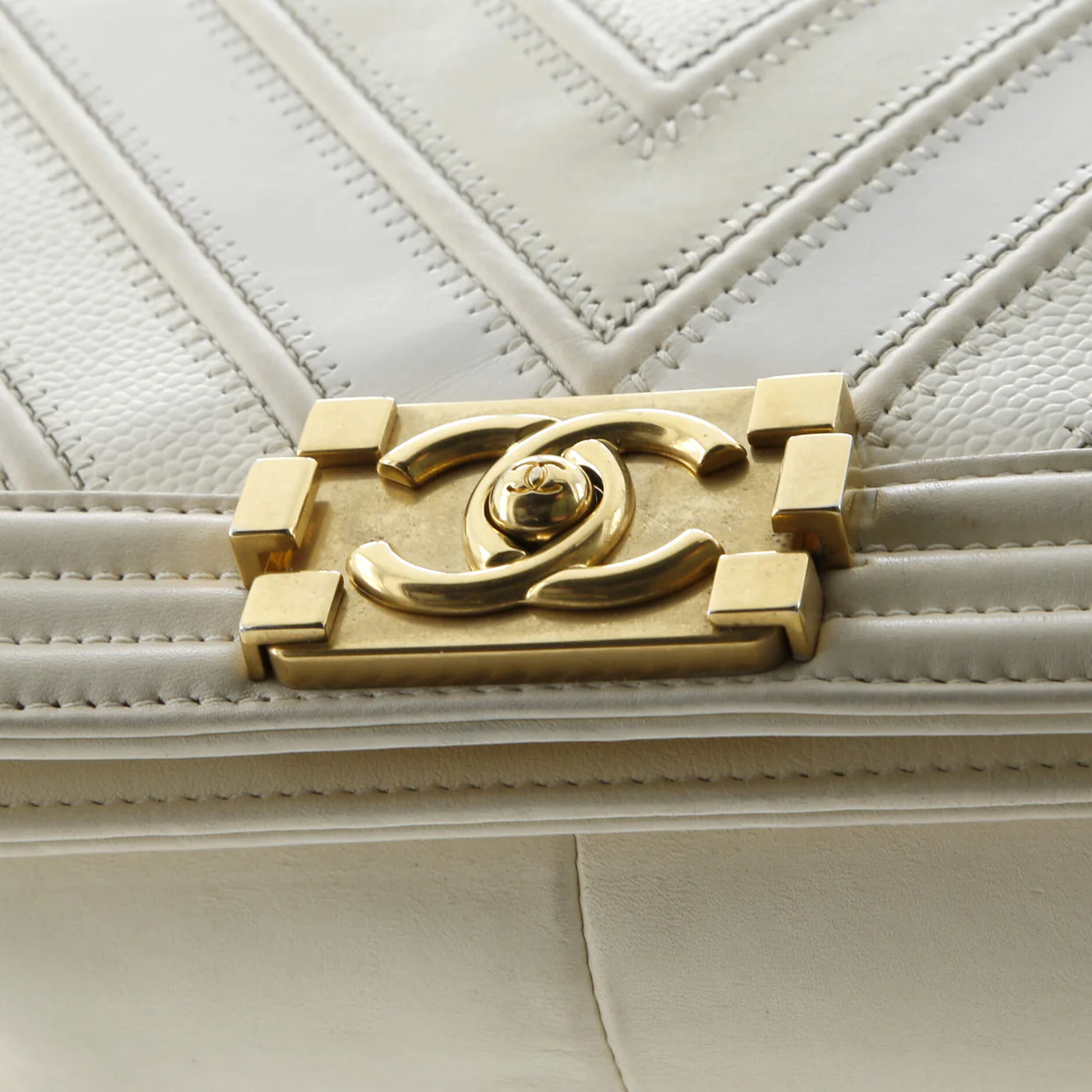 Boy Flap Bag Chevron Caviar and Calfskin Old Medium - Deep Luxury