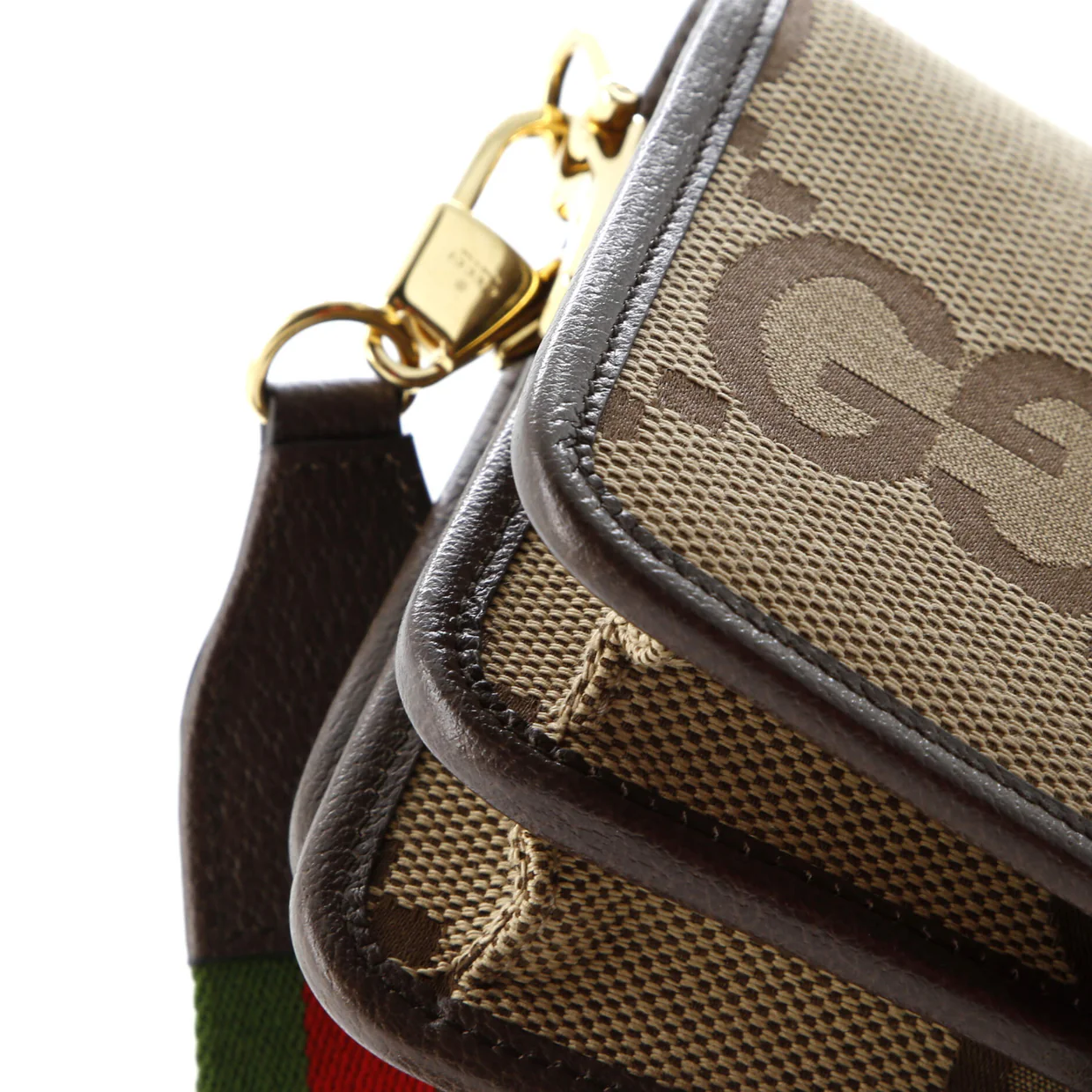 Buckle Messenger Bag Jumbo GG Canvas Small - Deep Luxury