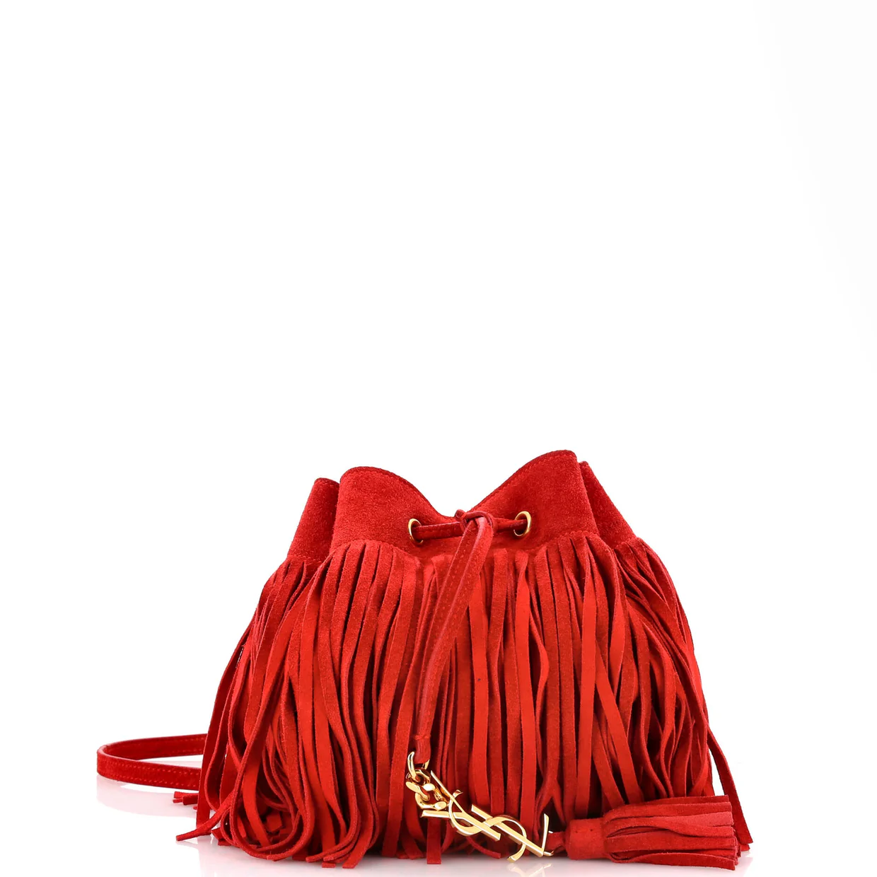 Fringe Monogram Bourse Bucket Bag Leather Mini - Deep Luxury