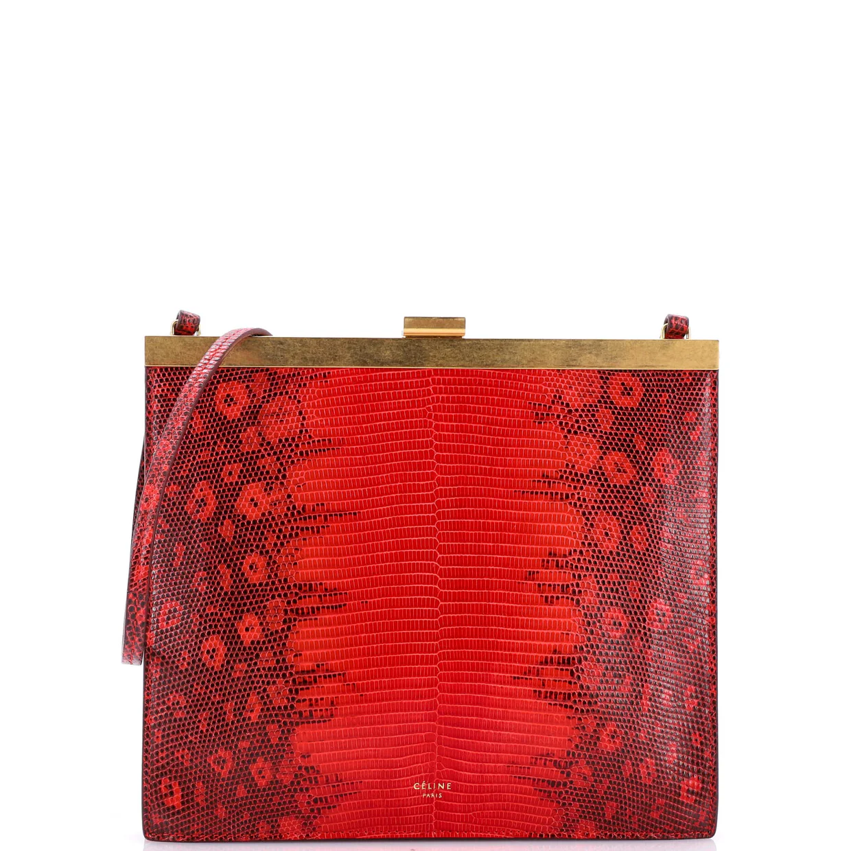 Clasp Crossbody Bag Lizard Mini - Deep Luxury