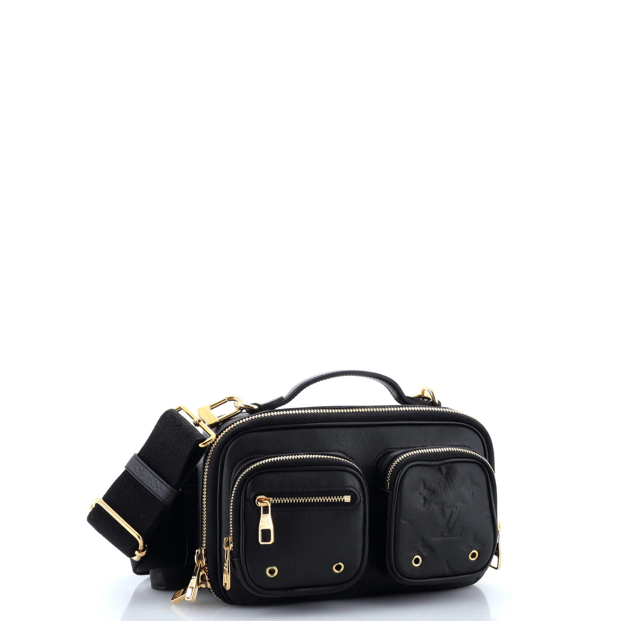 Utility Crossbody Bag Calfskin with Embossed Monogram Detail - Deep Luxury