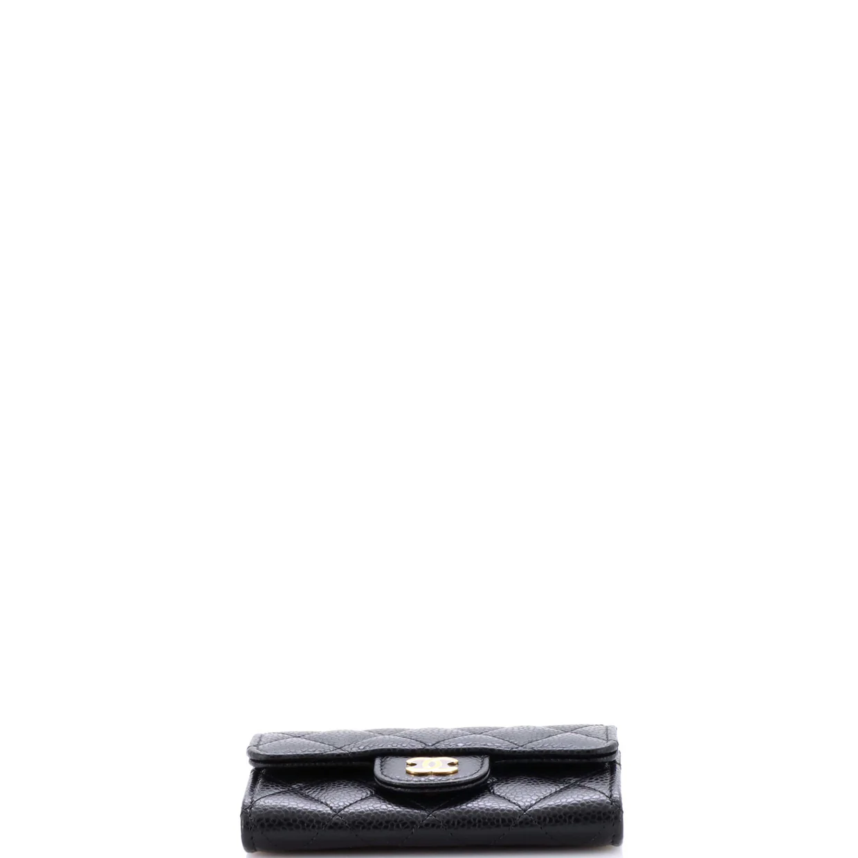 Classic Flap Card Case Quilted Caviar - Deep Luxury
