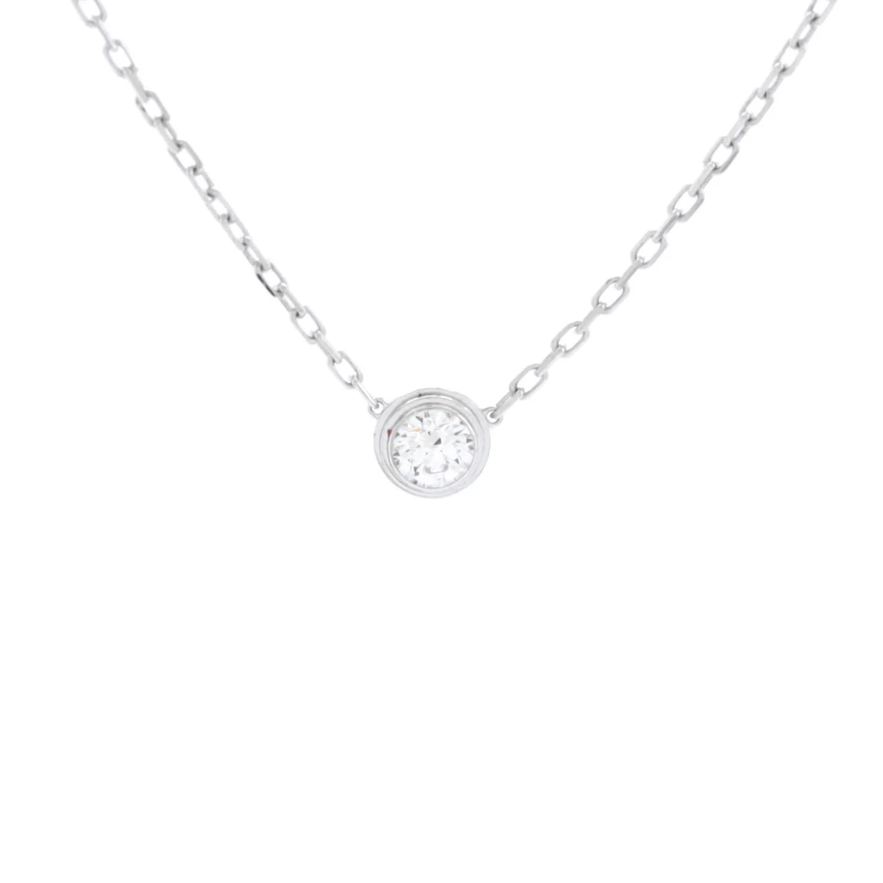 Cartier D'Amour Pendant Necklace 18K White Gold with Diamond Large - Deep Luxury