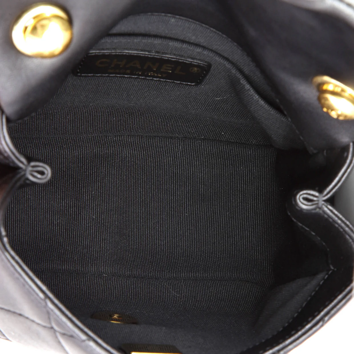 Oval Logo Chain Handle Flap Bag Quilted Lambskin Mini - Deep Luxury