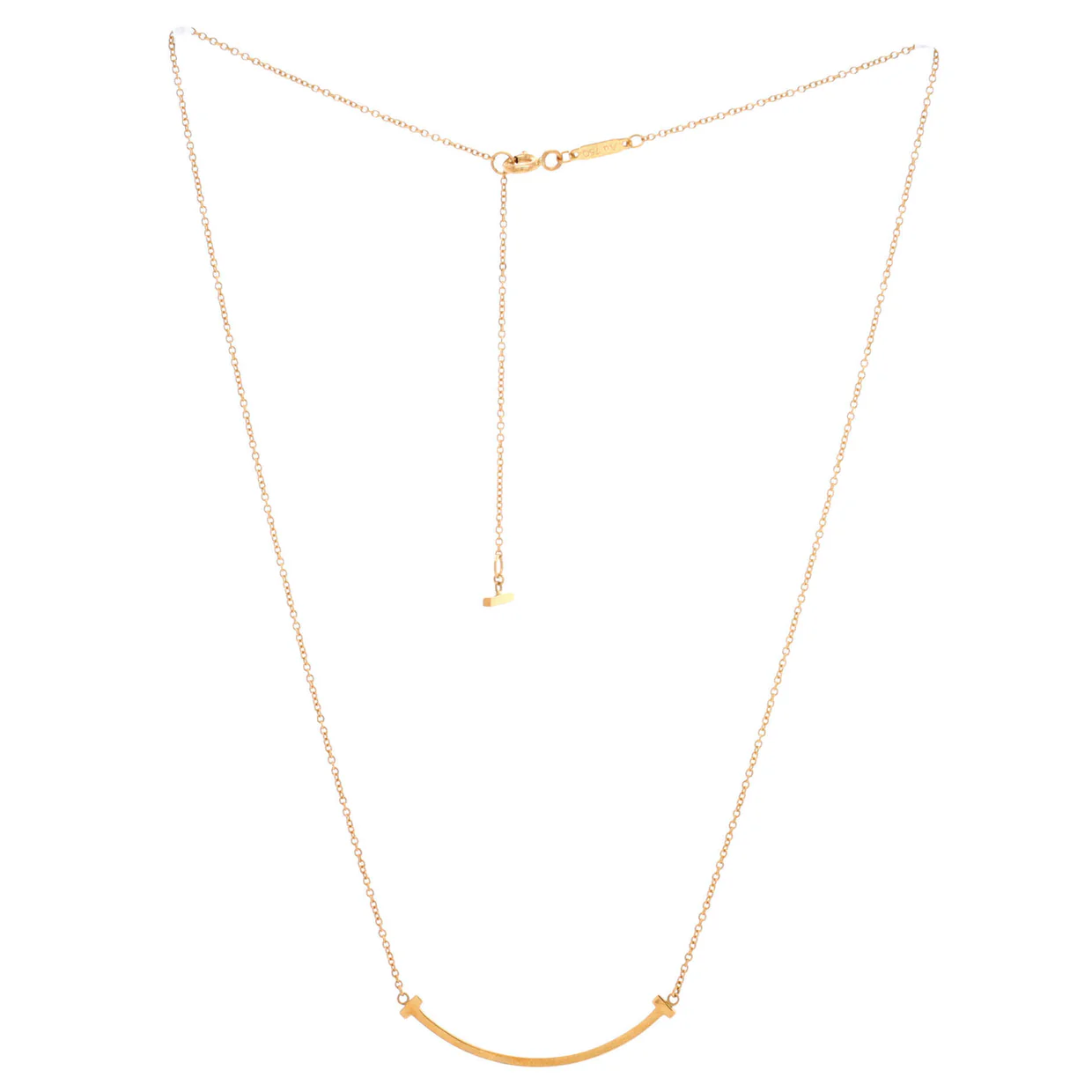T Smile Pendant Necklace 18K Yellow Gold Large - Deep Luxury