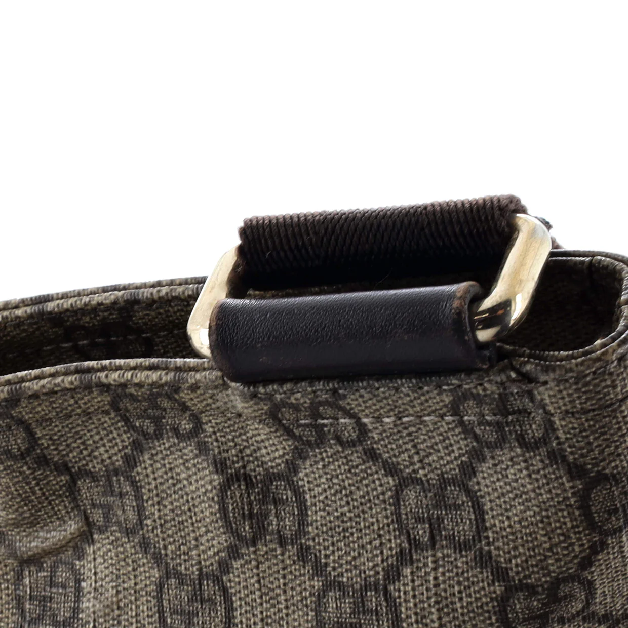 Zip Top Messenger Bag GG Coated Canvas Large - Deep Luxury