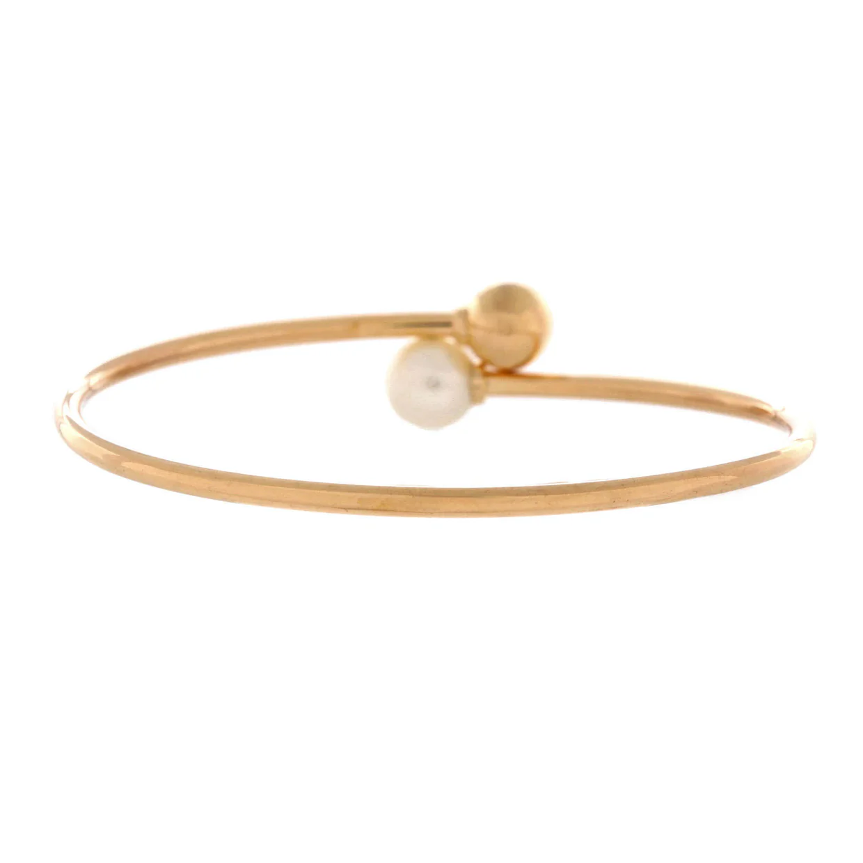 HardWear Ball Bypass Bracelet 18K Rose Gold and Pearl 8mm - Deep Luxury