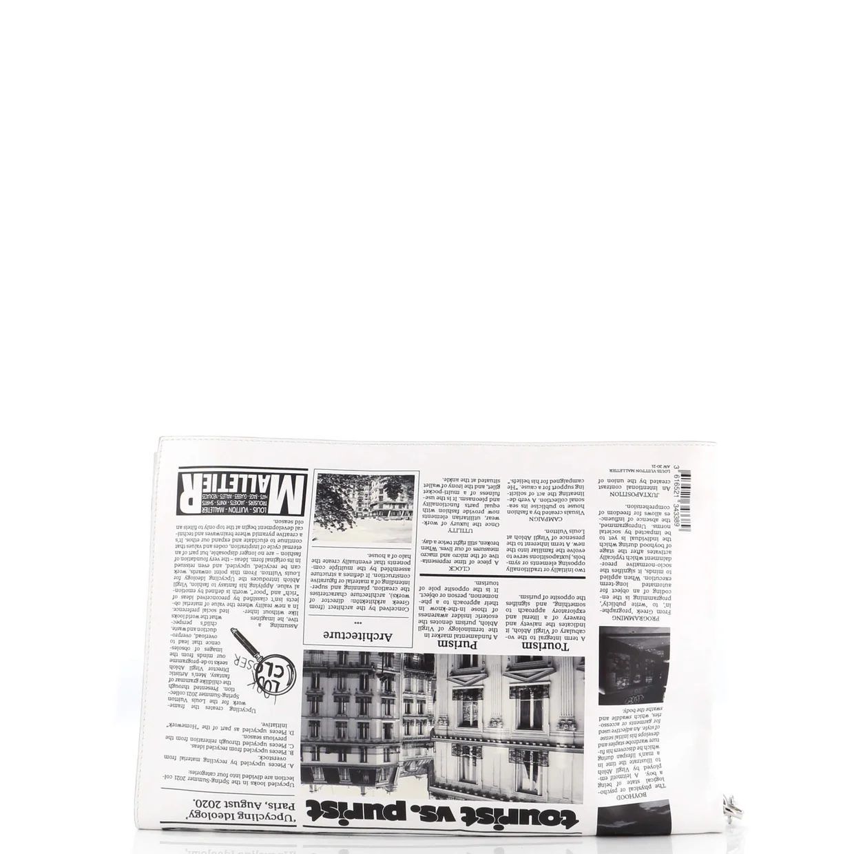 Newspaper Pouch Printed Leather - Deep Luxury