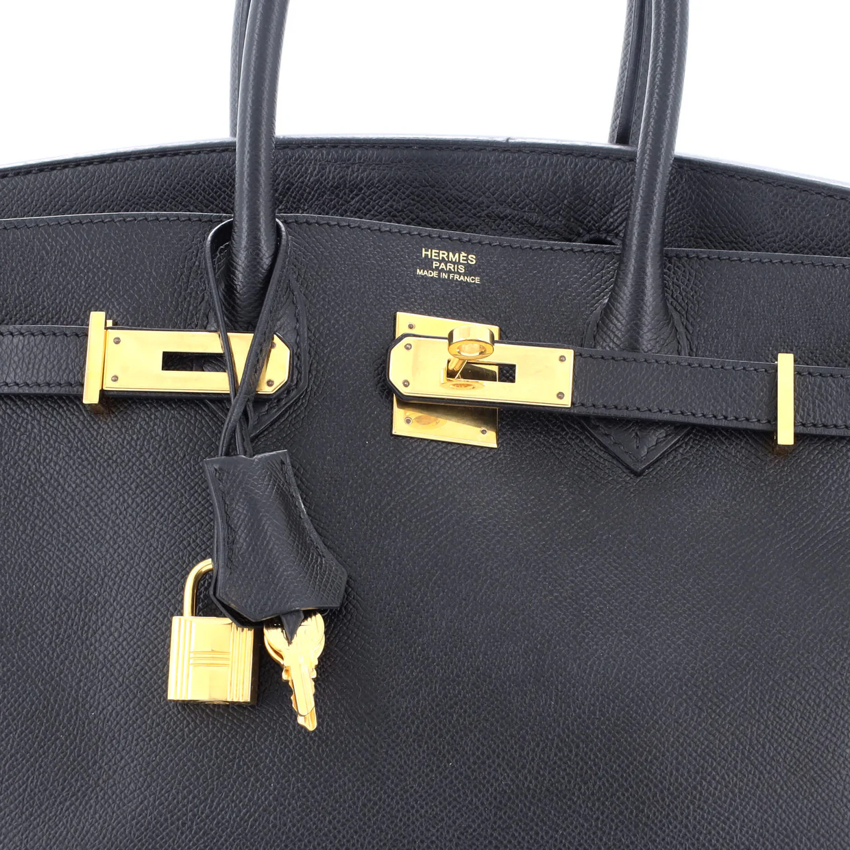 Birkin Handbag Noir Epsom with Gold Hardware 30 - Deep Luxury