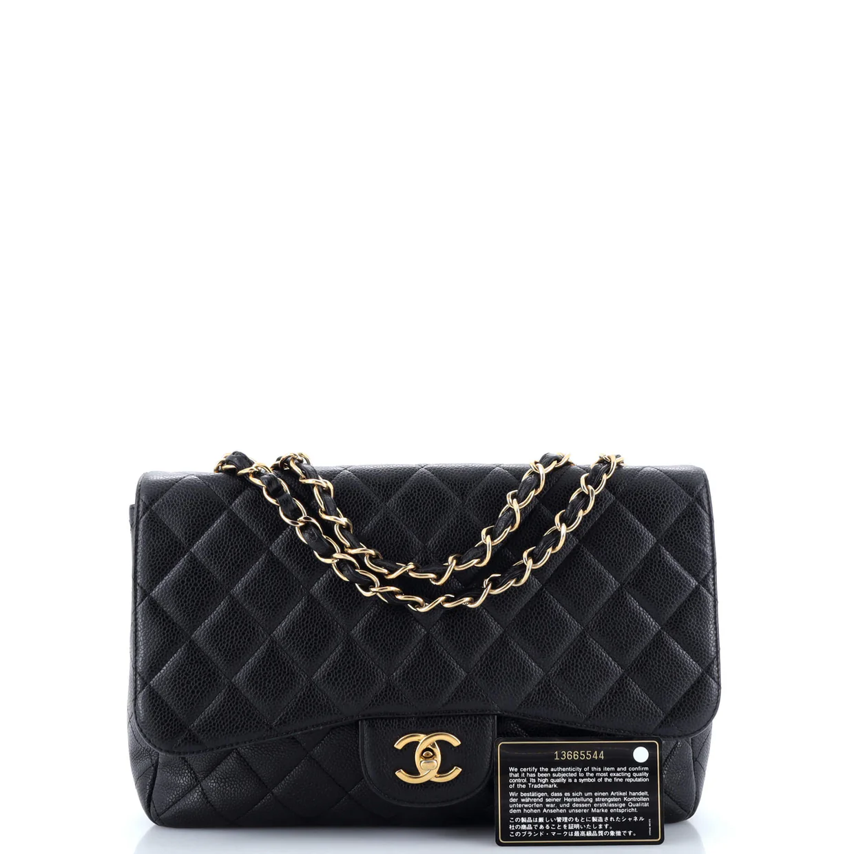 Classic Single Flap Bag Quilted Caviar Jumbo - Deep Luxury