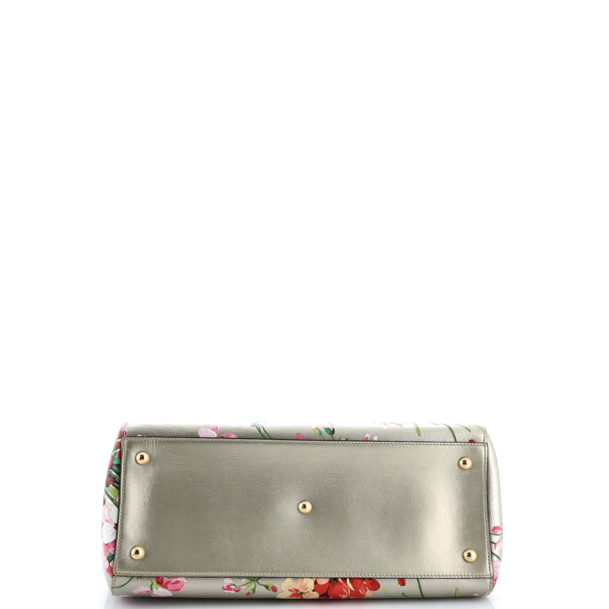 Bamboo Shopper Tote Blooms Print Leather Medium - Deep Luxury