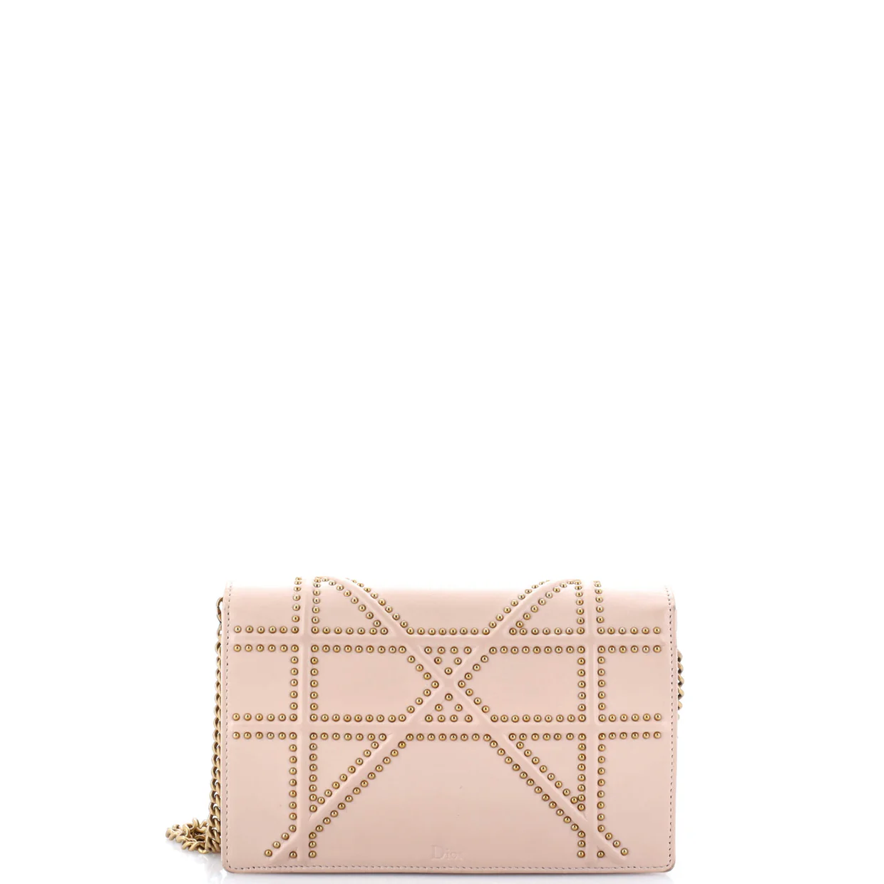 Diorama Wallet on Chain Studded Leather - Deep Luxury