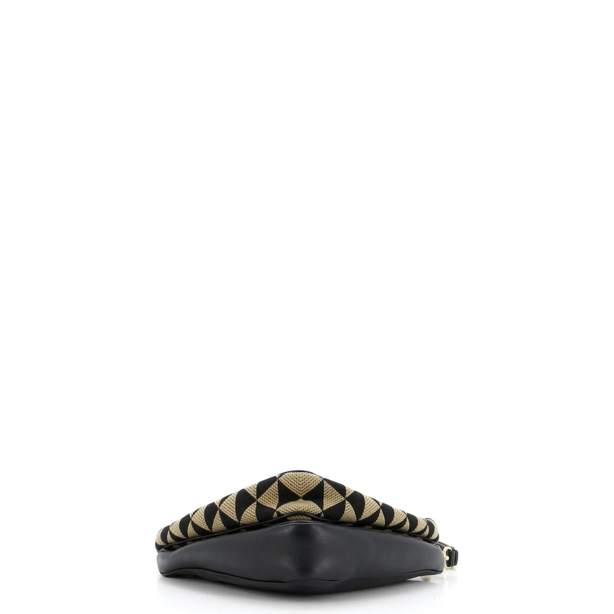 Double Symbole Triangle Bag Leather and Jacquard Mini - Deep Luxury