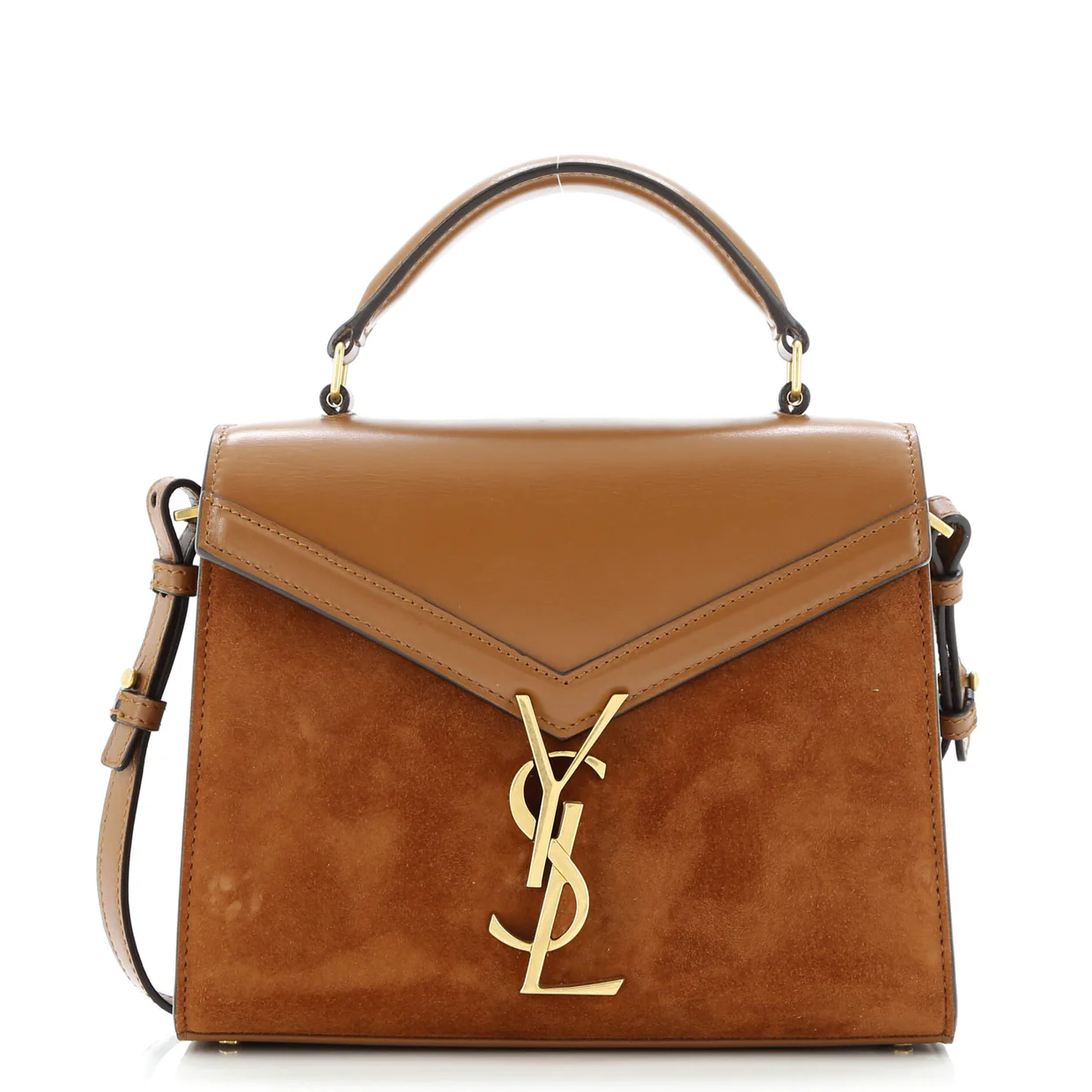 Cassandra Top Handle Bag Leather and Suede Mini - Deep Luxury