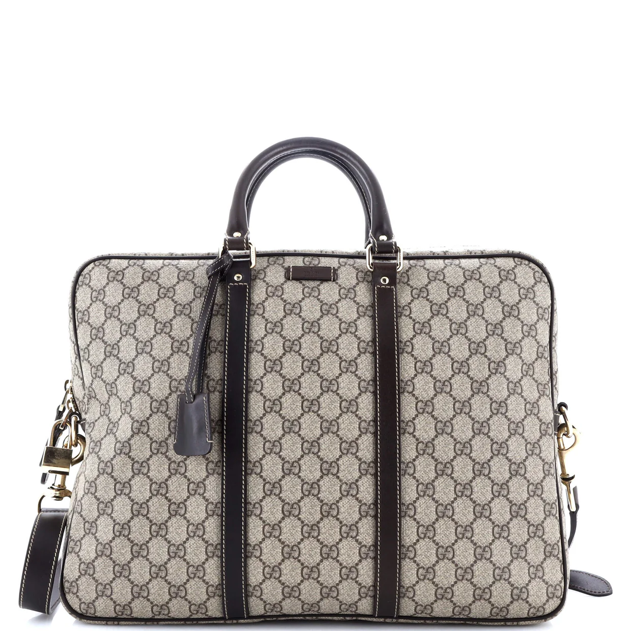 Convertible Briefcase GG Coated Canvas with Leather Large - Deep Luxury