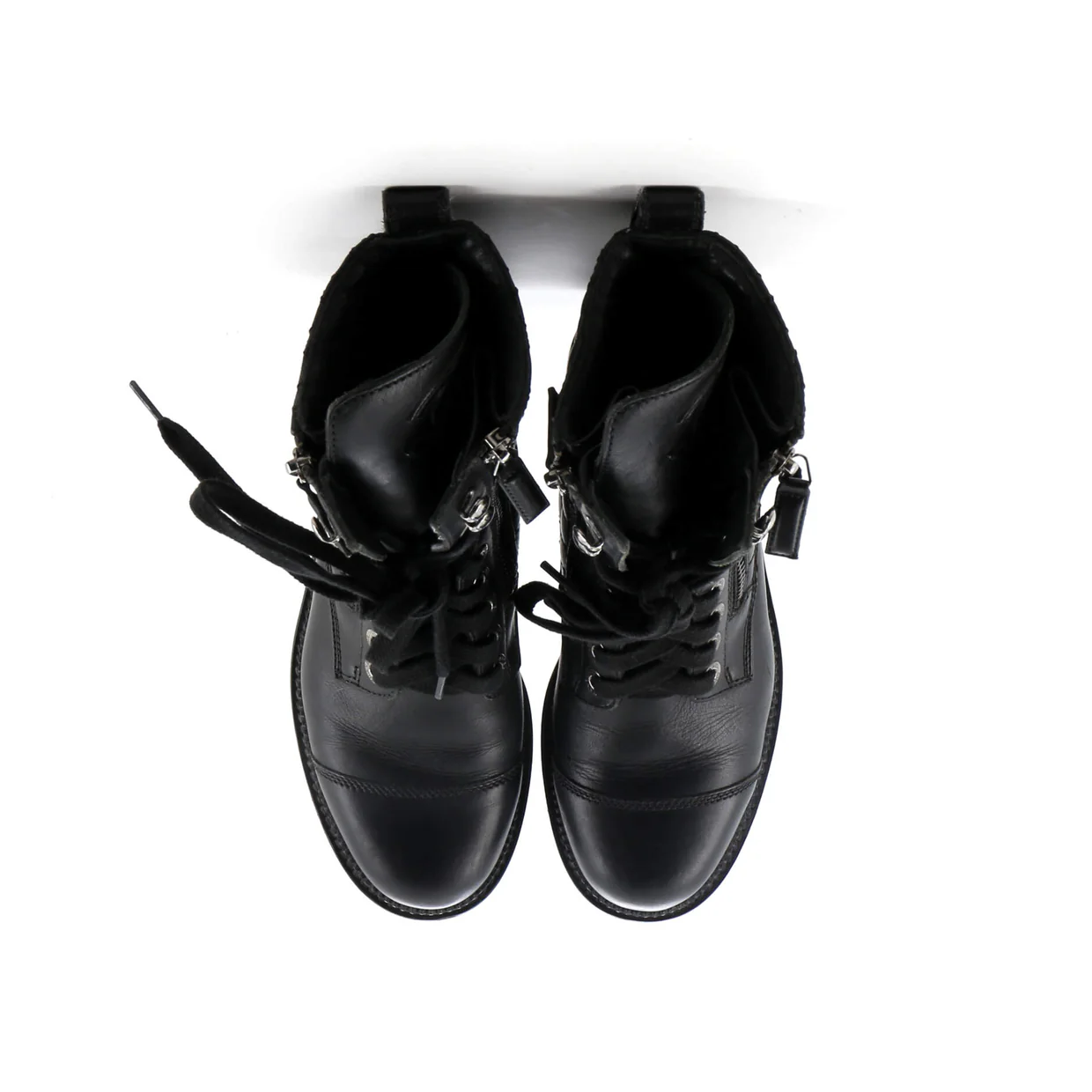 Women's CC Zip Up Combat Boots Quilted Leather - Deep Luxury