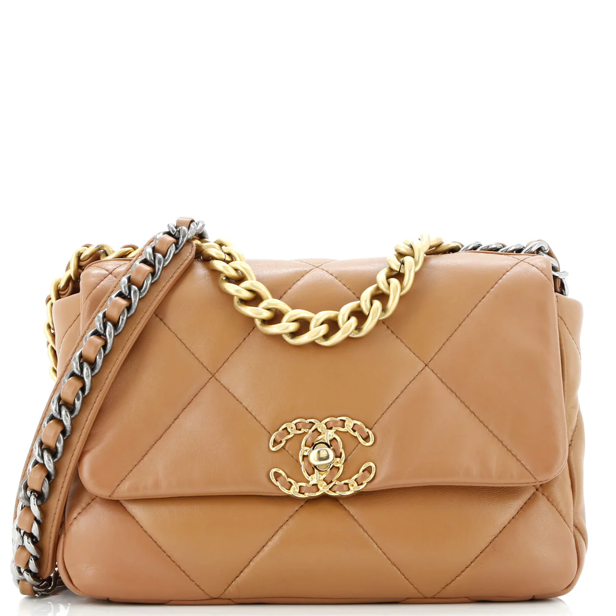 19 Flap Bag Quilted Leather Medium - Deep Luxury