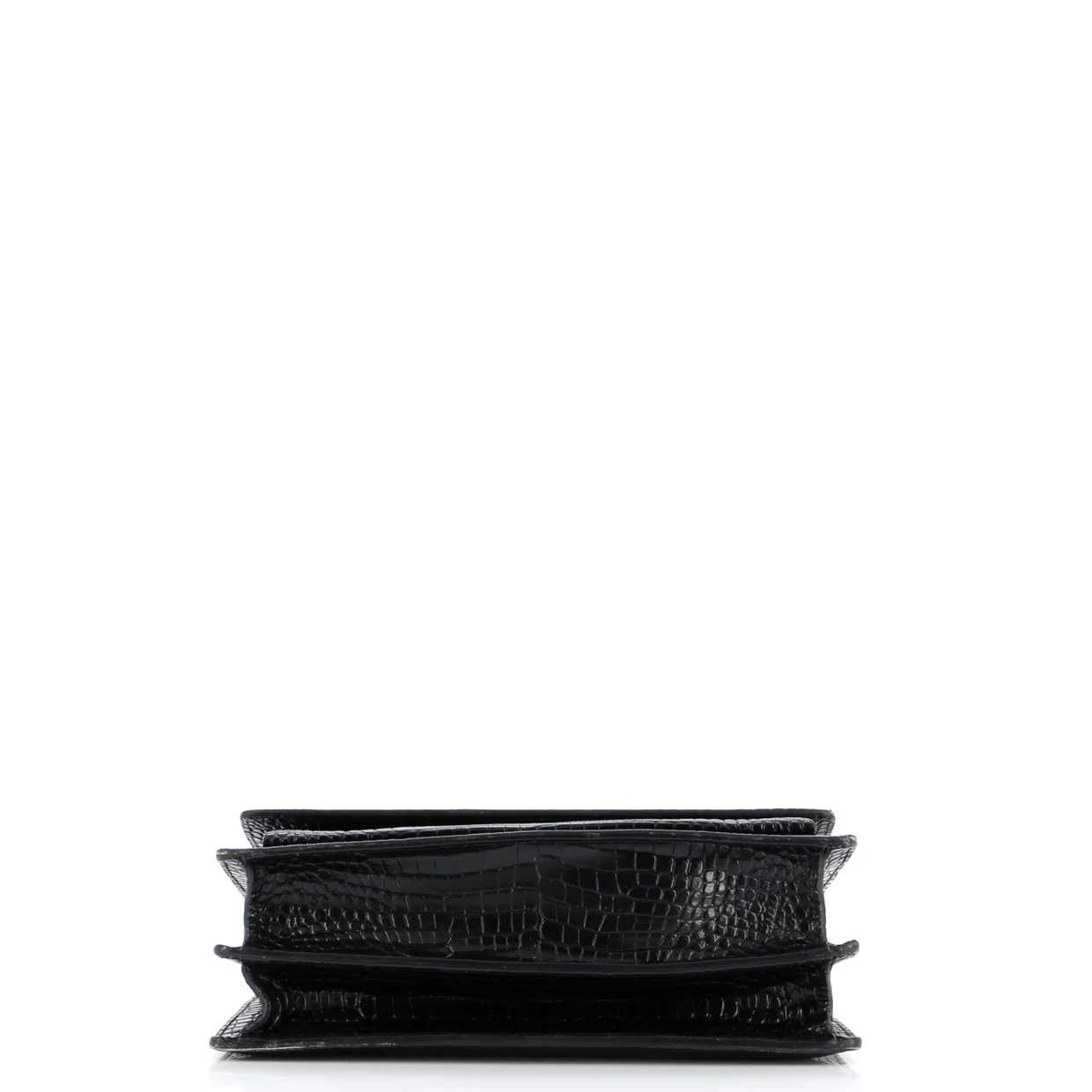 Sunset Crossbody Bag Crocodile Embossed Leather Large - Deep Luxury