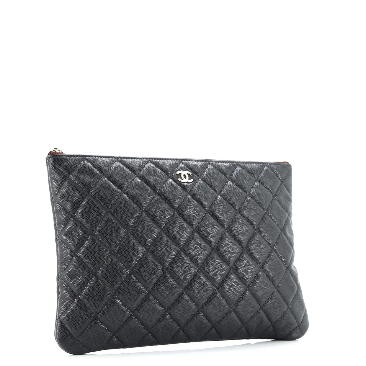 O Case Clutch Quilted Caviar Medium - Deep Luxury