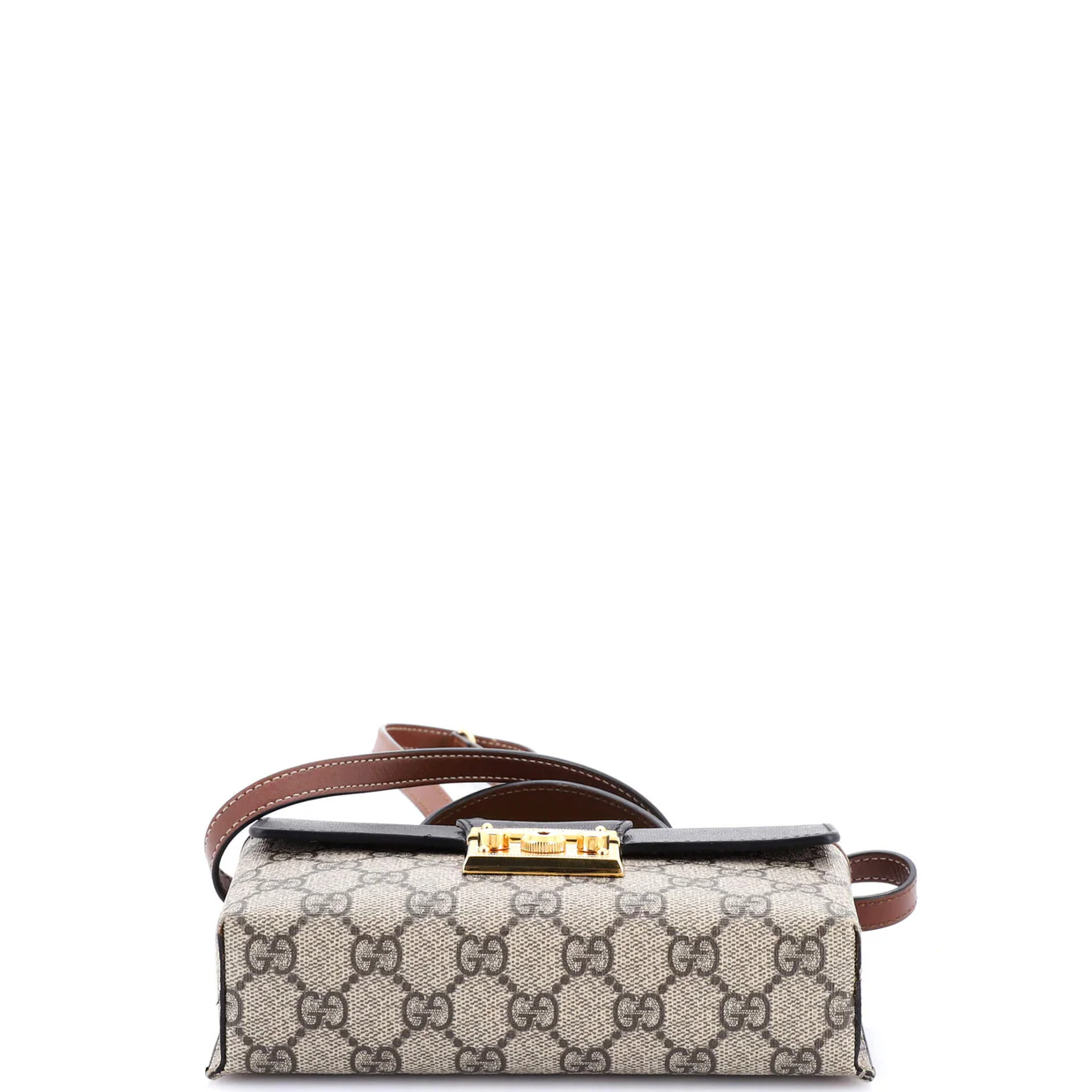 Padlock Top Handle Bag GG Coated Canvas and Leather Mini - Deep Luxury