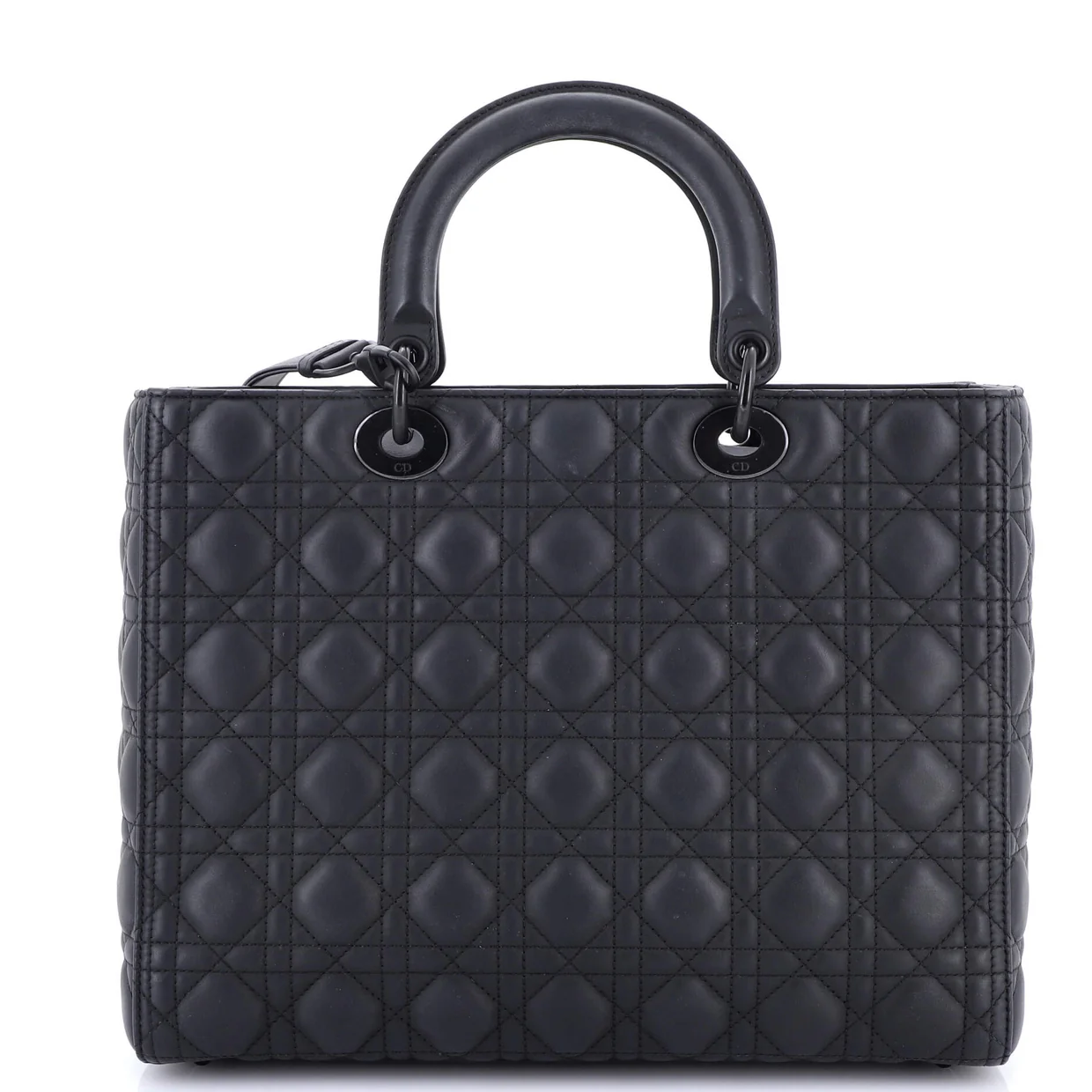 Ultra Matte Lady Dior Bag Cannage Quilt Calfskin Large - Deep Luxury