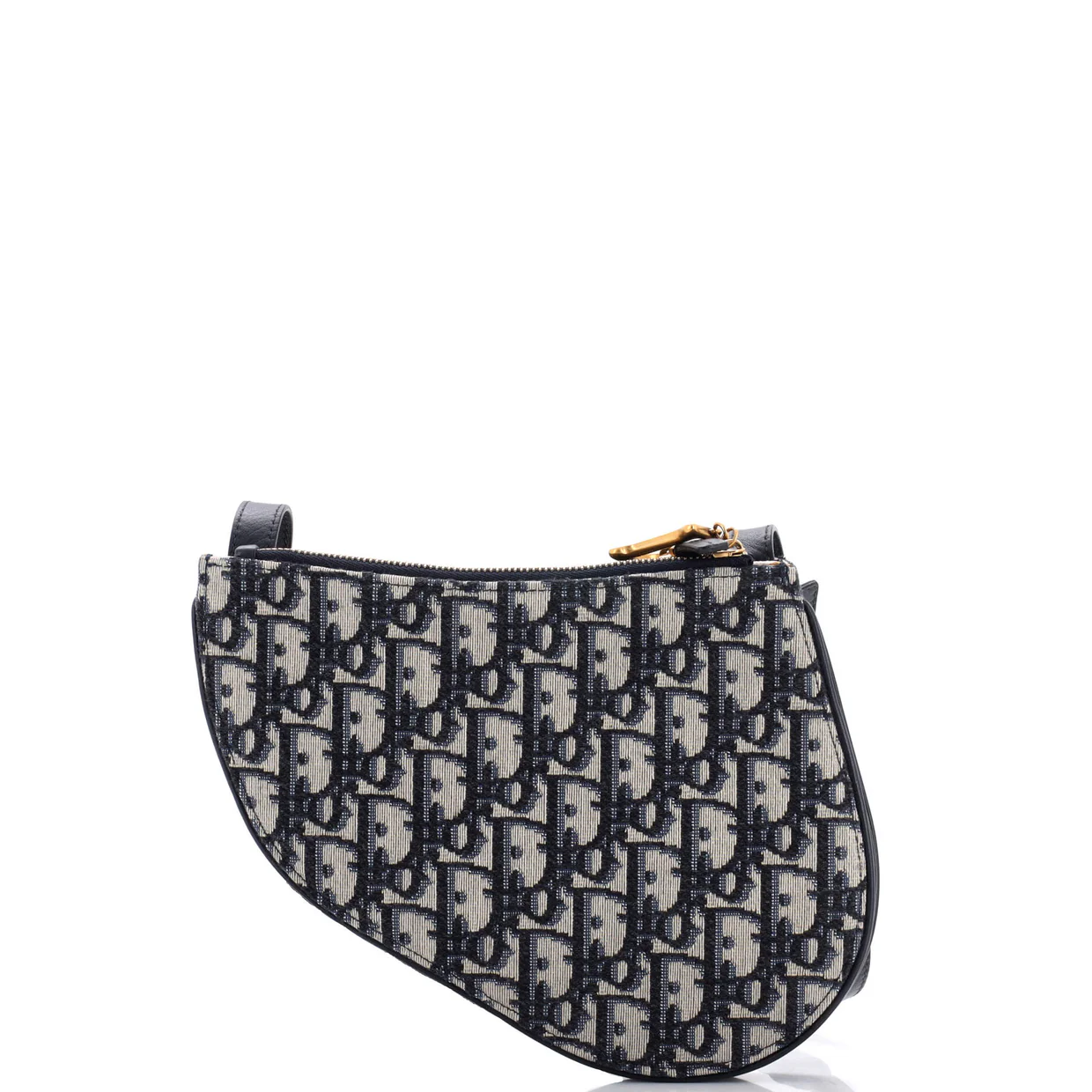 Saddle Triple Zip Crossbody Pouch Oblique Canvas - Deep Luxury