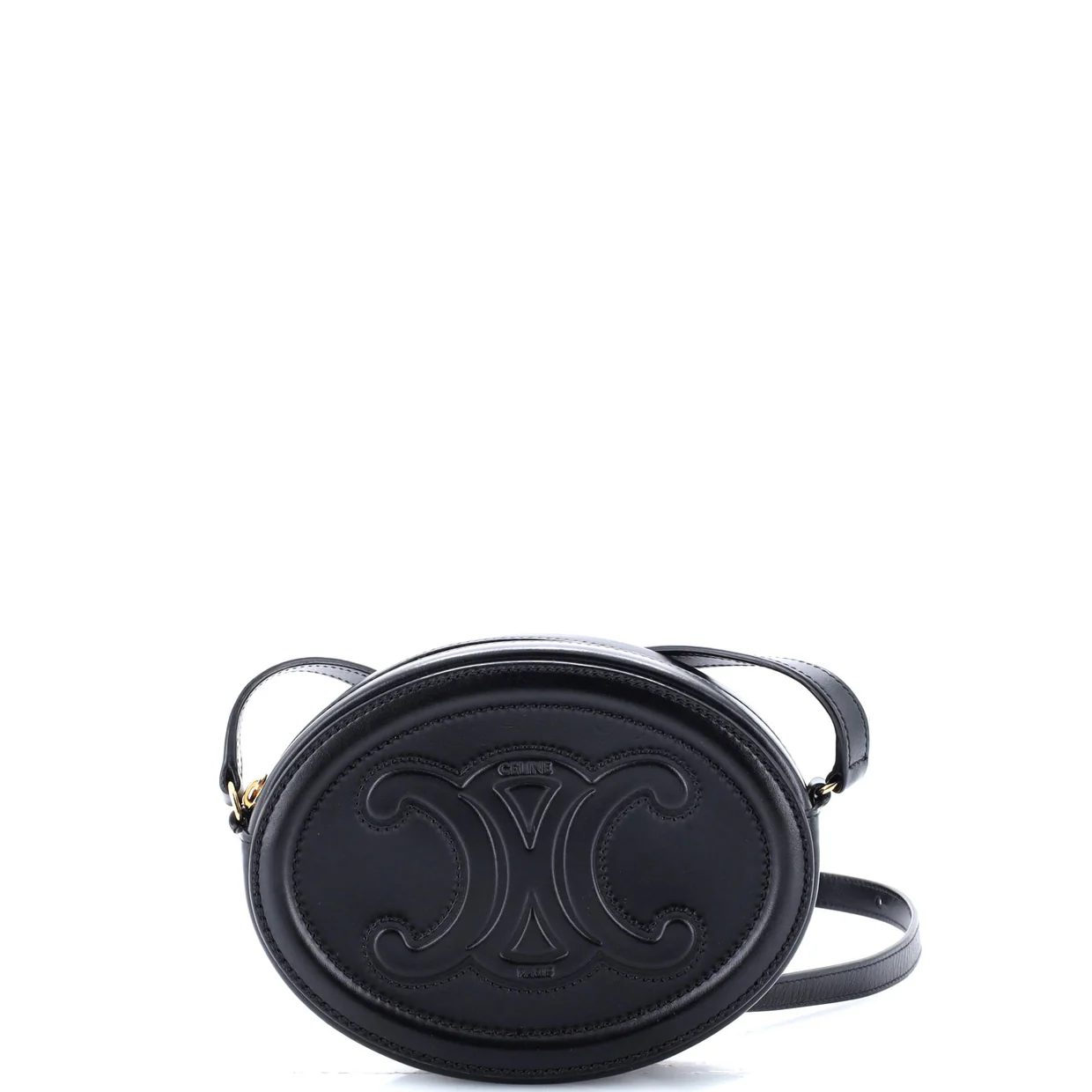 Triomphe Oval Crossbody Bag Leather Mini - Deep Luxury