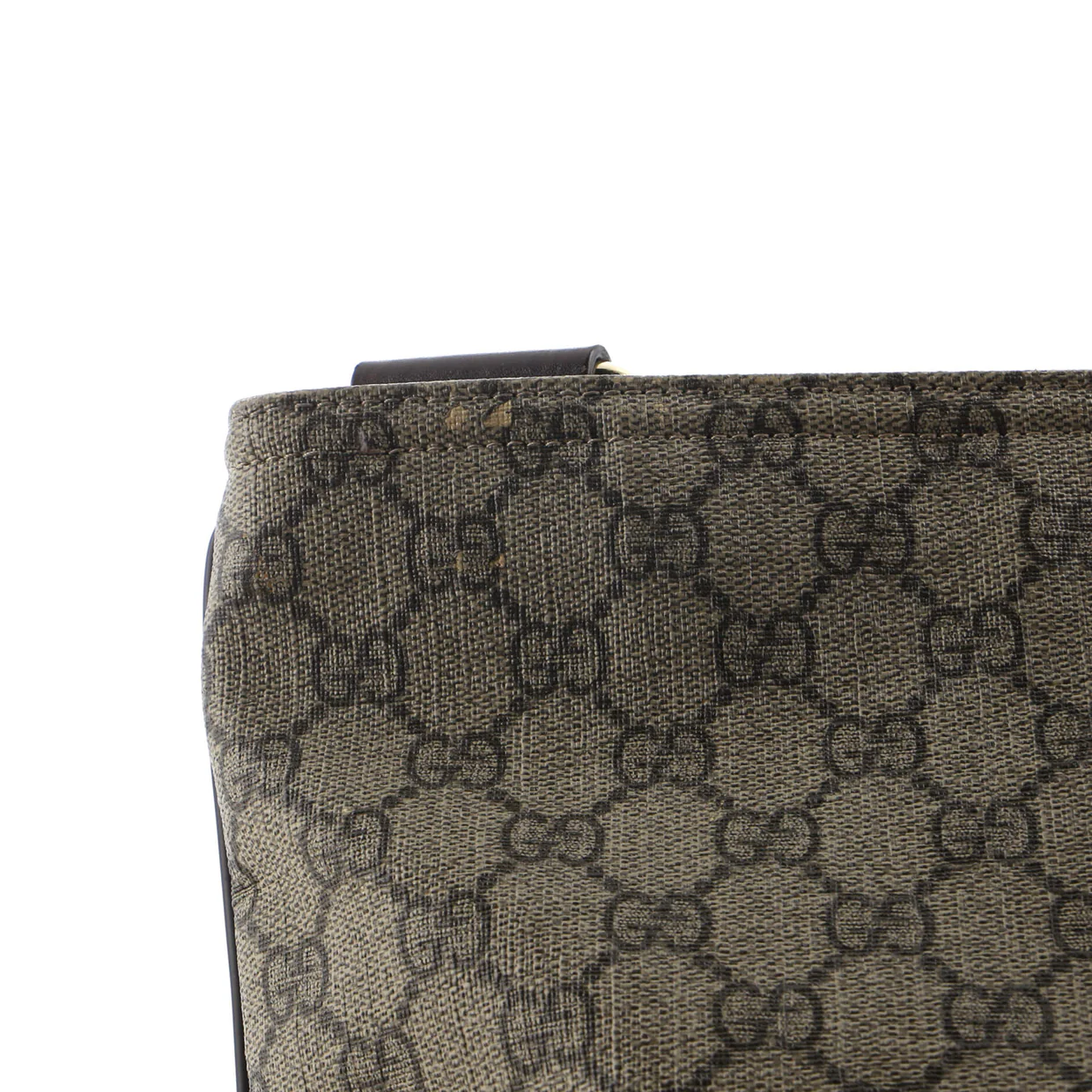 Zip Top Messenger Bag GG Coated Canvas Large - Deep Luxury